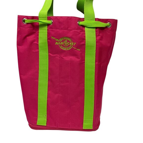 The Original Nantucket Diddy Bag Pink and Green Canvas - Picture 2 of 9